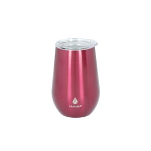 Manna Stainless Steel Vacuum Insulated Double Wall Shimmer Tumbler with Sliding Lid Pink 355ml